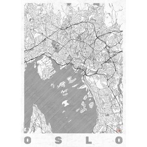 Mapa Oslo, Hubert Roguski, (30 x 40 cm)