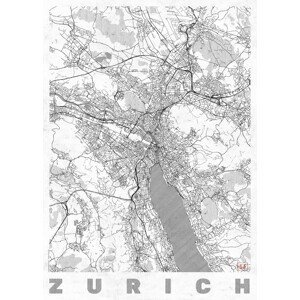 Mapa Zurich, Hubert Roguski, (30 x 40 cm)
