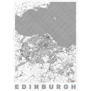 Mapa Edinburgh, Hubert Roguski, (30 x 40 cm)