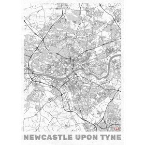 Mapa Newcastle Upon Tyne, Hubert Roguski, (30 x 40 cm)