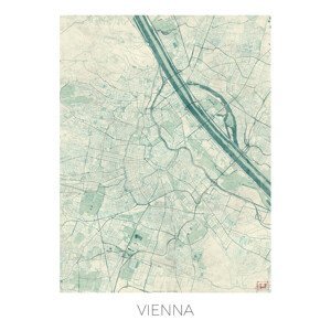 Mapa Vienna, Hubert Roguski, (30 x 40 cm)