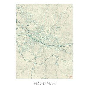 Mapa Florence, Hubert Roguski, (30 x 40 cm)