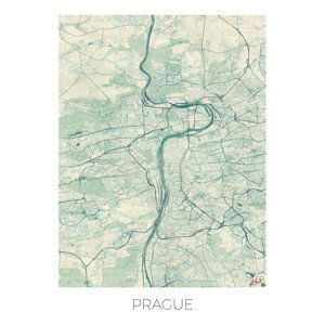 Mapa Prague, Hubert Roguski, (30 x 40 cm)