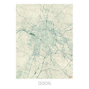 Mapa Dijon, Hubert Roguski, (30 x 40 cm)