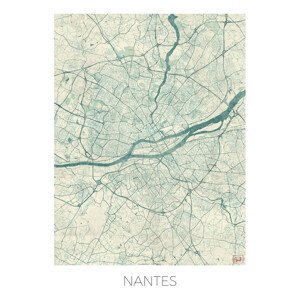 Mapa Nantes, Hubert Roguski, (30 x 40 cm)