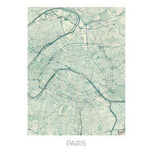 Mapa Paris, Hubert Roguski, (30 x 40 cm)