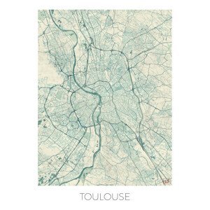 Mapa Toulouse, Hubert Roguski, (30 x 40 cm)
