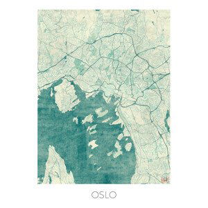 Mapa Oslo, Hubert Roguski, (30 x 40 cm)