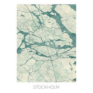 Mapa Stockholm, Hubert Roguski, (30 x 40 cm)