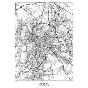 Mapa Rome, Hubert Roguski, (30 x 40 cm)