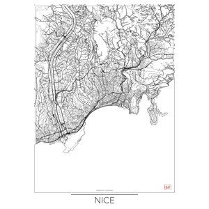 Mapa Nice, Hubert Roguski, (30 x 40 cm)