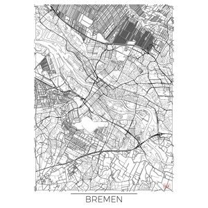 Mapa Bremen, Hubert Roguski, (30 x 40 cm)