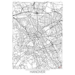 Mapa Hanover, Hubert Roguski, (30 x 40 cm)