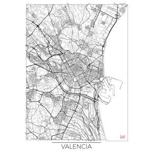 Mapa Valencia, Hubert Roguski, (30 x 40 cm)