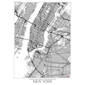 Mapa New York, Hubert Roguski, (30 x 40 cm)