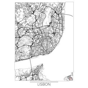 Mapa Lisbon, Hubert Roguski, (30 x 40 cm)
