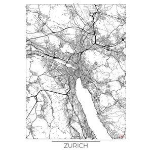 Mapa Zurich, Hubert Roguski, (30 x 40 cm)