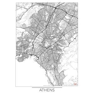 Mapa Athens, Hubert Roguski, (30 x 40 cm)