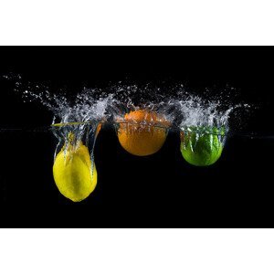 Umělecká fotografie Triple citrus splash, Stefan Mogyorosi, (40 x 26.7 cm)