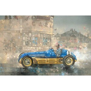 Miller, Peter - Obrazová reprodukce Blue and Yellow Maserati of Bira, (40 x 26.7 cm)