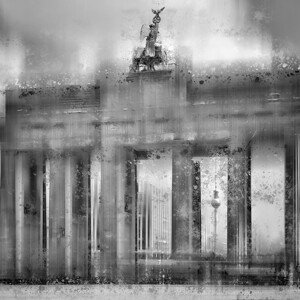 Umělecká fotografie City Art BERLIN Brandenburg Gate, Melanie Viola, (40 x 40 cm)