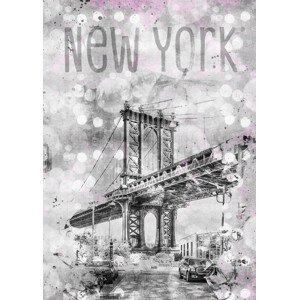 Umělecká fotografie Graphic Art NEW YORK CITY Manhattan Bridge, Melanie Viola, (30 x 40 cm)