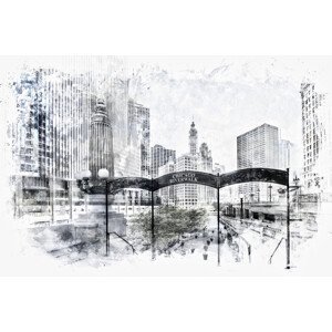 Umělecká fotografie City Art CHICAGO Downtown, Melanie Viola, (40 x 26.7 cm)