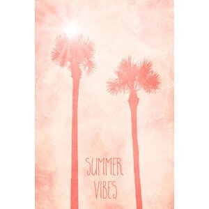 Umělecká fotografie Graphic Art PALM TREES Summer Vibes, Melanie Viola, (26.7 x 40 cm)