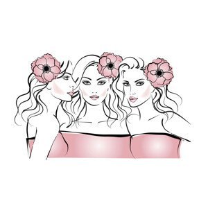 Ilustrace Flower girls, Martina Pavlova, (40 x 30 cm)