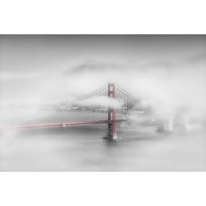 Umělecká fotografie Foggy Golden Gate Bridge | colorkey, Melanie Viola, (40 x 26.7 cm)