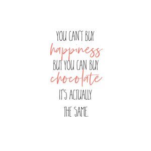 Ilustrace YOU CAN’T BUY HAPPINESS – BUT CHOCOLATE, Melanie Viola, (26.7 x 40 cm)