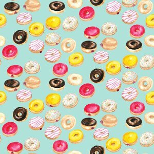 Ilustrace Watercolor donuts in mint, Blursbyai, (40 x 40 cm)