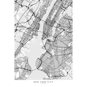 Mapa New York City (scandinavian style), Blursbyai, (26.7 x 40 cm)