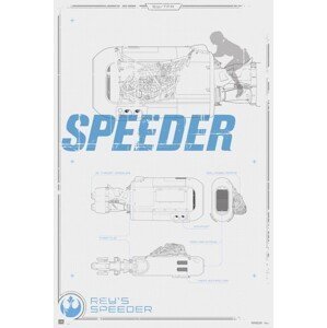 Plakát, Obraz - Star Wars - Rey's Speeder, (61 x 91.5 cm)