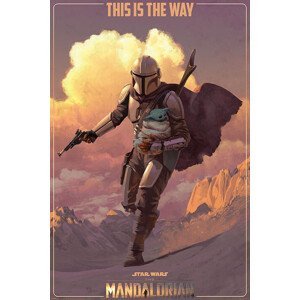 Plakát, Obraz - Star Wars: The Mandalorian - On The Run, (61 x 91.5 cm)