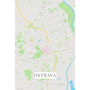 Mapa Ostrava color, (26.7 x 40 cm)