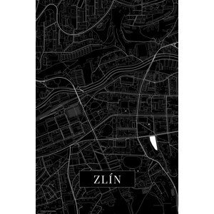 Mapa Zlin black, (26.7 x 40 cm)