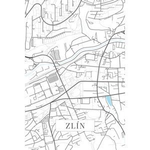 Mapa Zlin white, (26.7 x 40 cm)