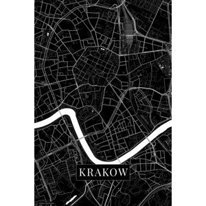 Mapa Krakov black, (26.7 x 40 cm)
