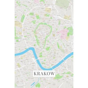 Mapa Krakov color, (26.7 x 40 cm)