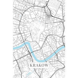 Mapa Krakov white, (26.7 x 40 cm)