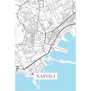 Mapa Napoli white, (26.7 x 40 cm)