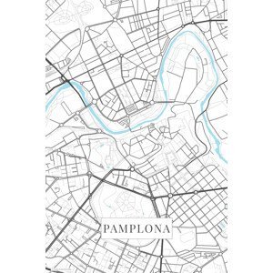 Mapa Pamplona white, (26.7 x 40 cm)
