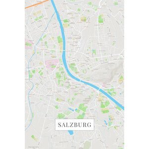 Mapa Salzburg color, (26.7 x 40 cm)