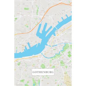 Mapa Gothenburg color, (26.7 x 40 cm)