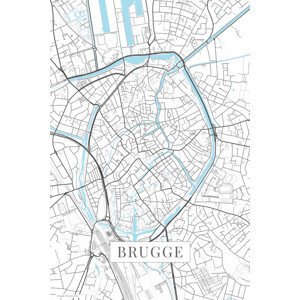 Mapa Brugge white, (26.7 x 40 cm)