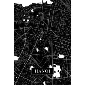 Mapa Hanoi black, (26.7 x 40 cm)