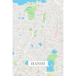Mapa Hanoi color, (26.7 x 40 cm)