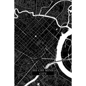 Mapa Ho Chi Minh City black, (26.7 x 40 cm)