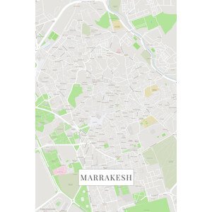 Mapa Marrakech color, (26.7 x 40 cm)